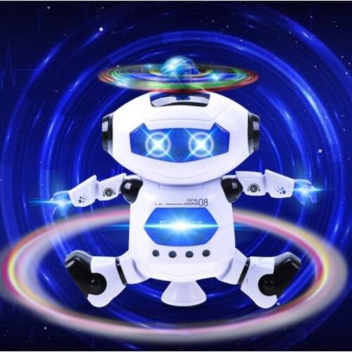 Electric Singing Light Space Dancing robot 360 Rotating Sliding Walk Conversion Music Puzzle Fun Toy Gift Birthday Children Boy