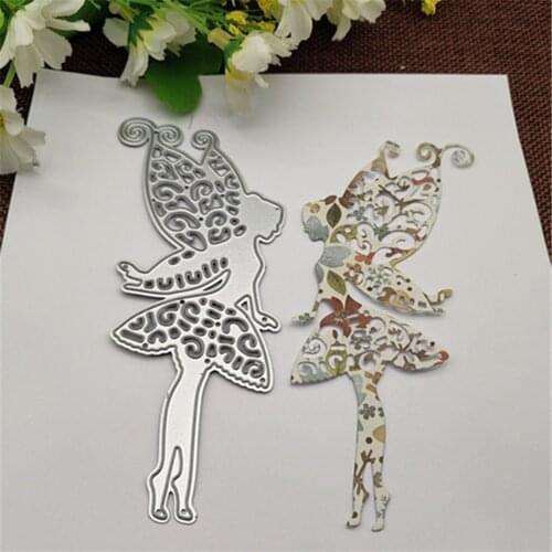 Elf Flower Fairy Girl Metal stencil mold Cutting Dies decoration scrapbook die cuts Album Paper Craft Embossing DIY Card Crafts