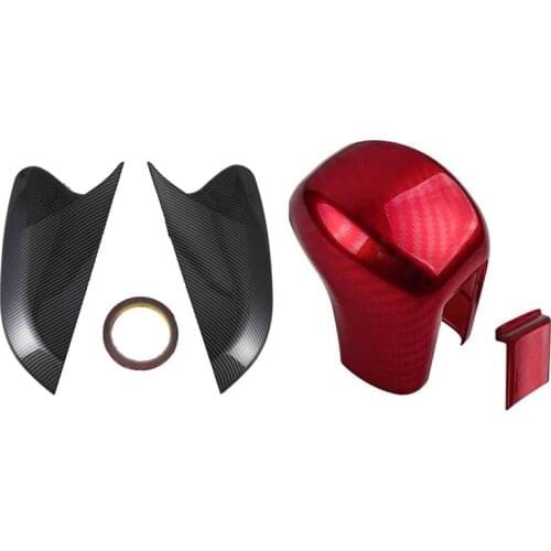 Horn Shape Rear View Side Mirror Cover Rearview Caps with Gear Shifting Knob Cover Change Lever Trim