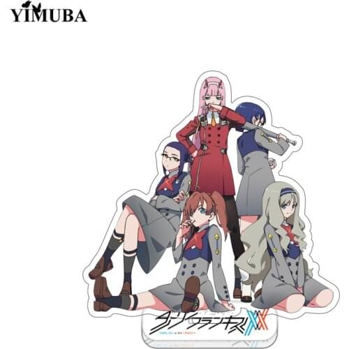 DARLING In The FRANXX Acrylic Stand Figures Model Plate ZERO TWO ICHIGO MIKU KOKORO Family Otaku Desktop Decor Anime Collection