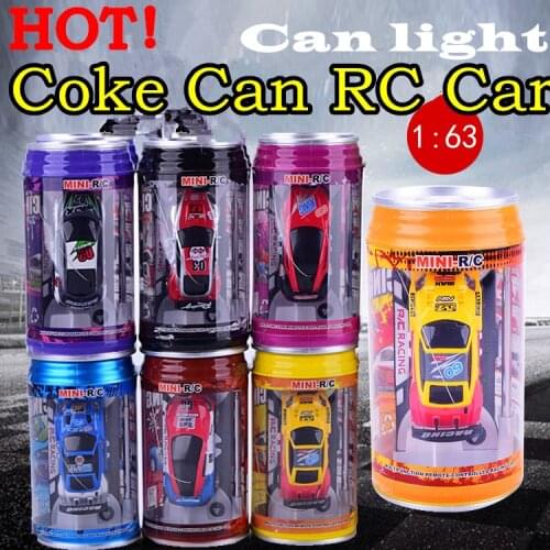 HOT! Original 7 Colors Coke Can RC Car Radio Remote Control Car Micro Racing Car Toy 4pcs Road Blocks Kids Toys Gifts
