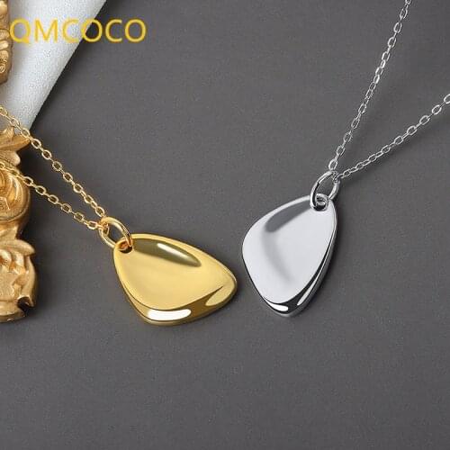 QMCOCO Minimalist 925 Silver Two Colors Necklace Luxury Jewelry For Women Couples Trendy Classics Wedding Bride Jewelry Gifts