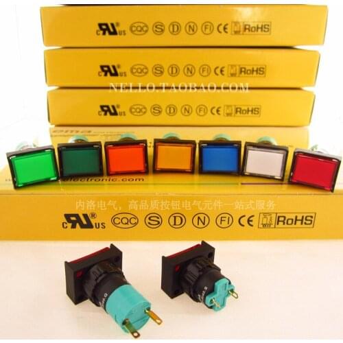 [ SA ]Imports EMA indicator 16mm 01P-RI40.Q / S Rectangular LED DC6V/12V/24V/AC110V/220V RYGBWOV--10PCS/LOT