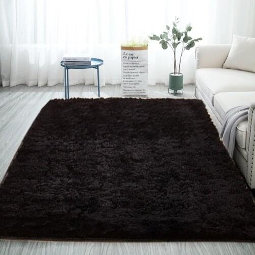 Modern Black Color Carpet Shaggy Plush Floor Fluffy Printed Mats For Kids Faux Fur Area Rug Living Room Mats Absorption Alfombra