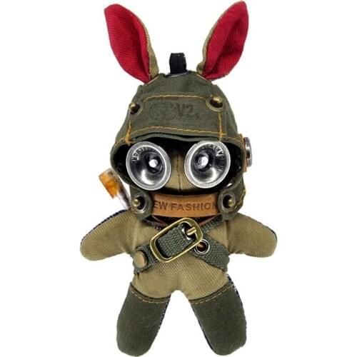 Steam Elf Military Bunny Steampunk Key Pendant Plush Gift
