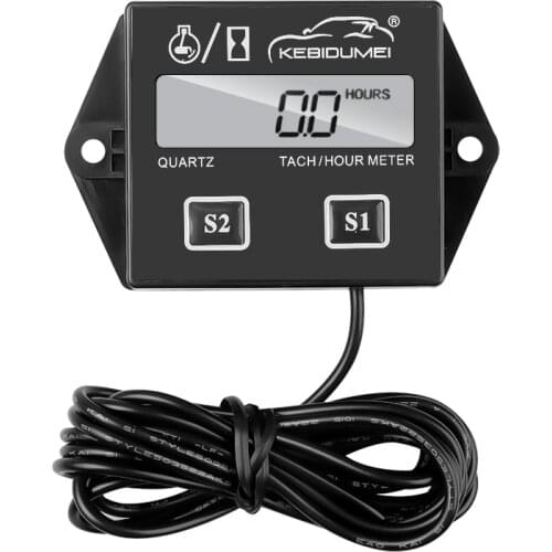 Digital Engine Tach Hour Meter Tachometer Gauge Engine RPM LCD Display For pit bike Motorcycle Motor Stroke Boat Car Accessories