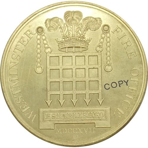 Great Britain Westminster Fire Office Henry Robins Esp Medal Director 1816 / 1817 Gold London George III Brass Copy Coins