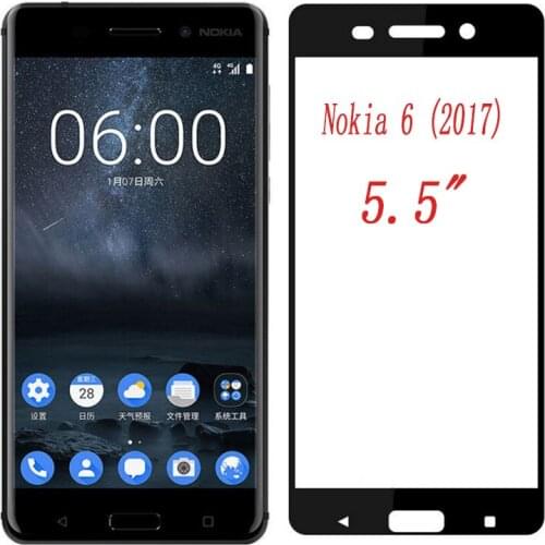 For Nokia 6 (2017) Tempered Glass Full Cover Tempered Glass For Nokia6 (2017 Version) Screen Protector Protective Glass