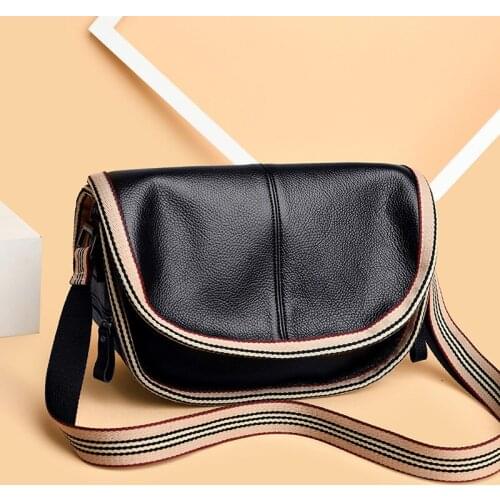 Women Casual Soft Leather Handbag Durable Leather Shoulder Bag Girls Messenger Bag Shopping Bag