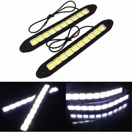 1pcs 10LED 12V Daytime Running Light DRL COB Strip Lamp Fog Car Driving Waterproof