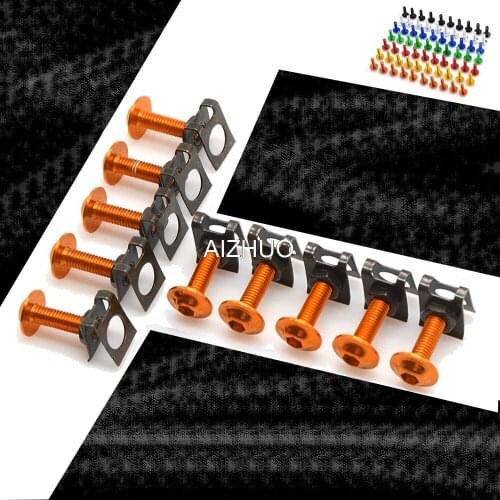 10pcs 6mm Universal Motorcycle Fairing Bolts Screw Spring Nuts FOR YAMAHA XP500 530 FJR 1300 HONDA CBR 600 F2 F3 F4 F4i CB919