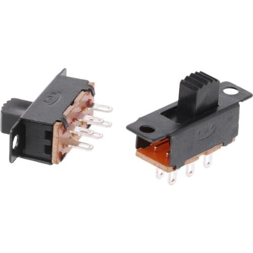 10Pcs SS22F32 6 Pins 2 Positions DPDT On/On Mini Slide Switch 0.5A Toggle Switch 649E