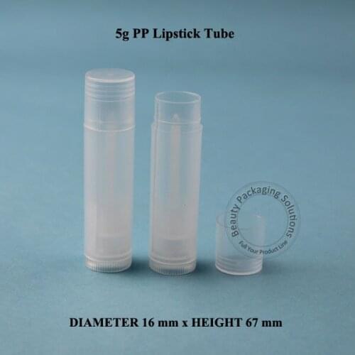 50pcs/Lot 5ml Promotion Transparent PP Lipstick Tube Lip Gloss Container Tube Brush Cap Plastic Lip balm tube Gloss Sub-bottling