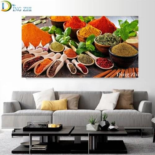 5D Diamond Painting Cross Stitch Home Art All Kinds Of Condiments Picture Full Square Round Drill Mosaic Embroidery Decor Gift