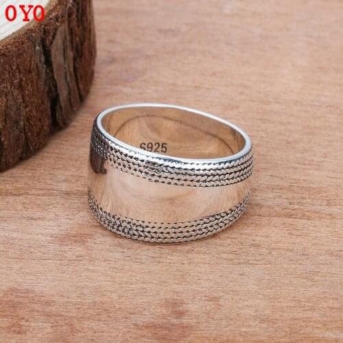 925silver new European and American retro glossy ring