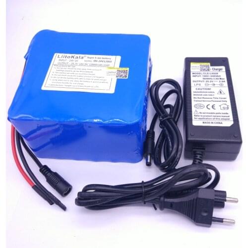 LiitoKala 24v 12ah 6S6P lithium battery pack 25.2V 12ah battery li-ion for bicycle battery pack 350w e bike 250w motor wit