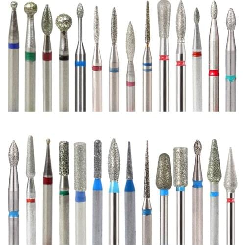 TP Diamond Milling Cutters For Manicure Rotary Nail Drill Bit Bits Eletric Pedicure Machine Equipment Cuticle Remove Tools Box