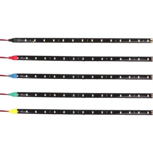 Car LED Decorative Lights Atmosphere Light Bar Strip Flexible 30CM Waterproof For Motor Car Truck Boat Bike 12V 6000K 4 Color