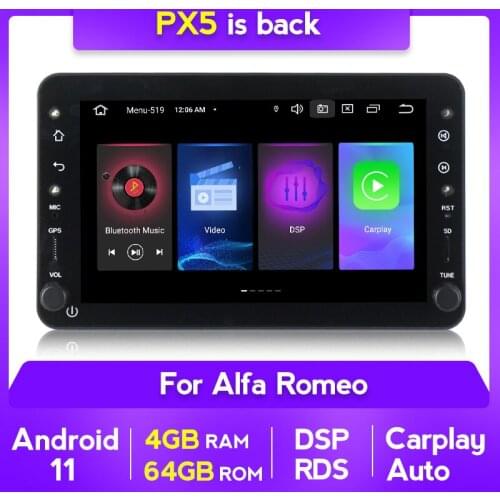 7" IPS RDS DSP 4GB+64GB Autoradio 2 DIN Android 11 Car GPS Navigator For Alfa Romeo Multimedia Audio Stereo