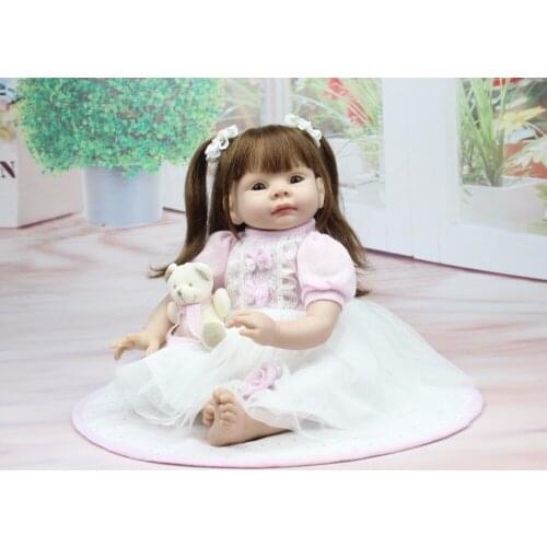Free shipping wholesale 22inch lifelike reborn toddler girl doll toys and gifts for girls