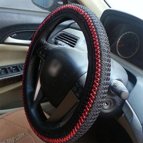 38cm Ice Silk DIY Car Steering Wheel Covers Summer Helper Cool Automobiles Decoration Auto Accessories for Ford Toyota Honda Kia