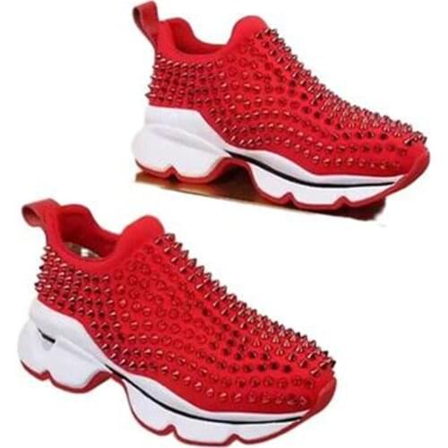 Spring Autumn Fashion Women Shoes Rivet Decoration Set Flat Casual Womens Shoes