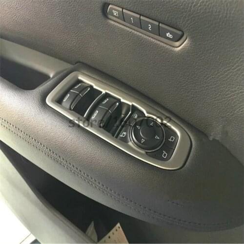 For Cadillac XT5 2016 2017 ABS Chrome door window lifter button knob armrest regulator mask trim 4pcs
