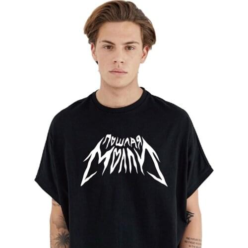 Unisex Tshirt Tops Mens Cotton T-Shirt With Poshlaya Molly Pattern Black Tee Shirts For Male Casual Summer Tee