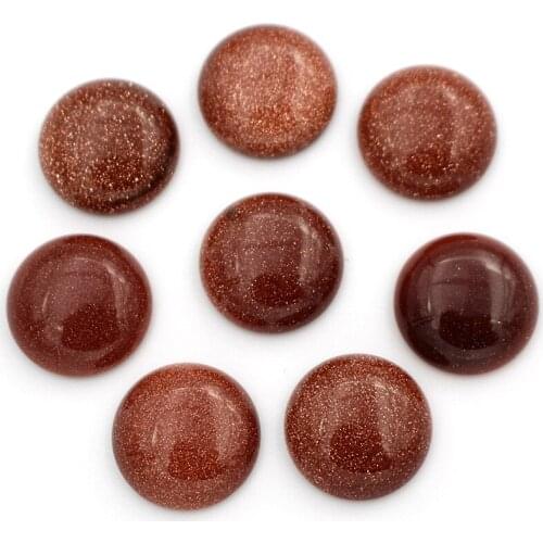 Blue Gold sand stone Dome Round Cabochon Semi-precious stone Flat Back cabochons 10mm 12mm 14mm 16mm 18mm