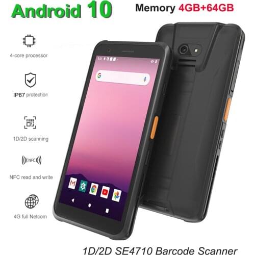 T60 PDA 5.7" Android 10 4G+64G Rugged 1D 2D Handheld Barcode Scanner Data Collector WiFi 4G GPS PDA Barcodes Reader POS Terminal