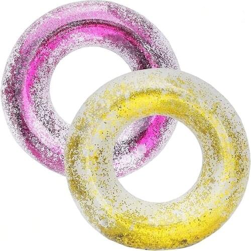 55-85cm Swimming Circle Transparent Inflatable Swimming Pool Floats Beach Accessories For Summer Party Children Kids Adults