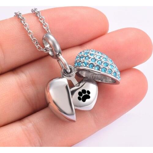 Custom Engraved Stainless steel Cremation Jewelry Angel Wings Heart Urn Pendant for Ashes Crystal Memorial Jewelry can open