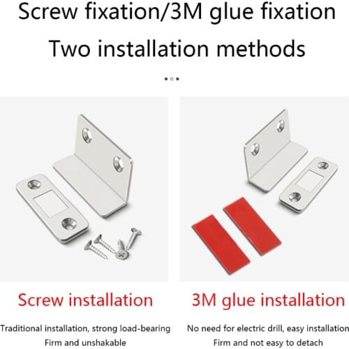 Stainless Steel Magnetic Closet Catches Invisible Furniture Latch Cabinet Cupboard Ultra Thin Closer Lock Black/ Silver