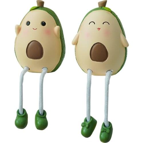 Cute cartoon home decoration resin avocado ornaments various scenes use hanging feet doll creative desktop small ornamen