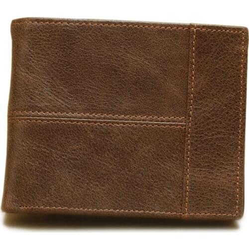 Male Genuine Leather Wallets Men Wallet Credit Business Card Holders Vintage Brown Leather Wallet Purses Dropshipping