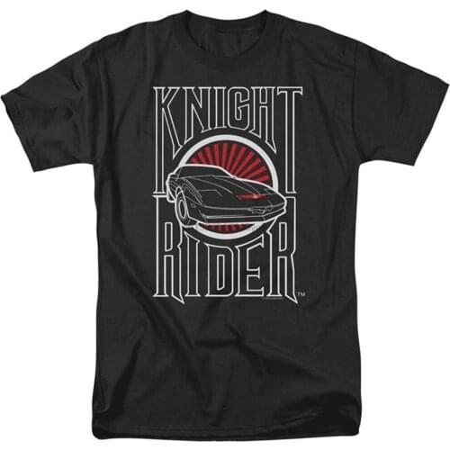 2017 New Pure Cotton Short Sleeves Hip Hop Fashion Mens T shirt Knight Rider Mens Logo T shirt Black