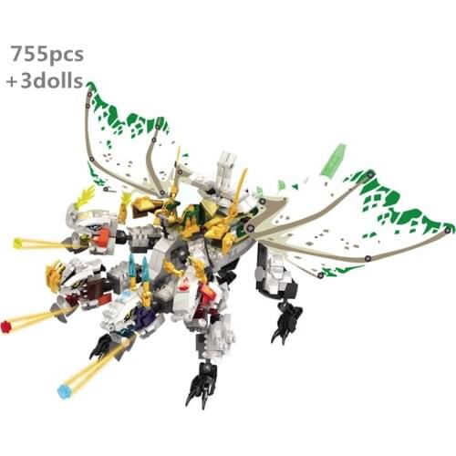 NEW Ninja 4 Heads Ultra Dragon Building Blocks Masters of Spinjitzu TV Classic Movie Model Kit Bricks Kids Toys Birthday Gifts