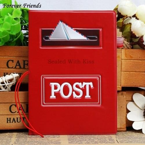 ForeverFriends PU&PVC Passport Holder Cover ID Credit Card Cover Bags Folder for Travel -Red post pattern