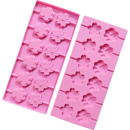 Food Grade Silicone Mold Is Easy To Demould Can Be Used for Chocolate Cheese 1PC Cherry Cats Claw Lollipop Mold 20PC Stick