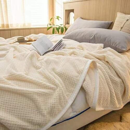 Simple Nordic Style Plush Air Conditioning Blanket Office Nap Sofa Blankets Coral Velvet Cover Rug Bed Sheet Flannel Towel Quilt