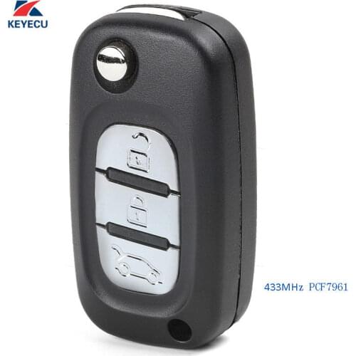 KEYECU Flip Remote Key Fob 434MHz PCF7961 for Renault Scenic III , Megane III 2009-2015