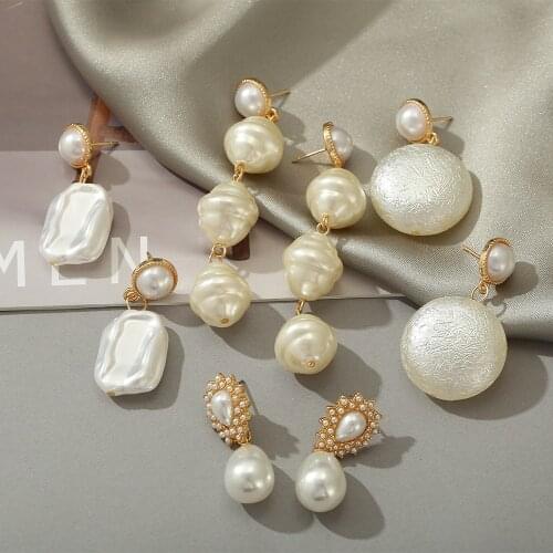 New Fashion Baroque Pearl Earrings Temperament Personality Versatile Pendant Earrings Elegant Jewelry For Women