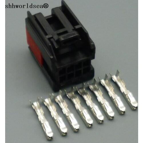Shhworldsea 2/5/10/30/50/100sets 8 pin 8 Way auto plastic 1.0mm wiring harness cable connector car waterproof plug 1419158-8