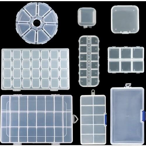 For Beads Earring Box, For Jewelry Rectangle Case, 9 Sizes Plastic Storage Jewelry Box Compartment Adjustable Container