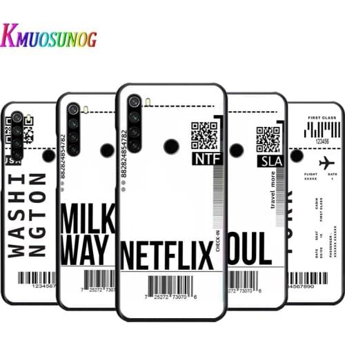 Fashion Travel Air Ticket For Xiaomi Redmi Note 4 4X 5 5A 6 7 8 8T 9S/T 10 10S 5G Global version Por Max Silicone Phone Case