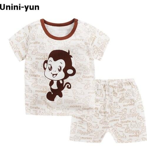 Unini-yun Brand Children Clothing Sets Costume Toddler Girls Boys Casual Clothing Sets Spring Kids Short Sleeve Clothes for Boys