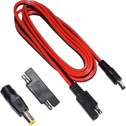 SAE Plug to DC 5.5mm x 2.1mm Male Cables with SAE Polarity Reverse and DC 8mm Adapter for Automotive RV Solar Panel 4.92FT/1.5m