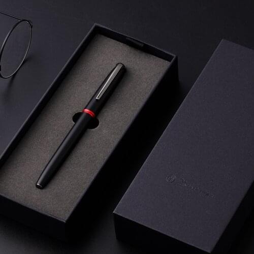 Picasso 916 Pimio Vintage Metal Roller Ball Pen Titanium Black Matte Barrel & Red Ring For Nostalgic Writing Pen With Gift Box