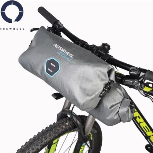 Roswheel Waterproof Bicycle Handlebar Bag Adjustable Capacity Tear Resistant Bike Pannier Bag Dry Pack Bike Accessories