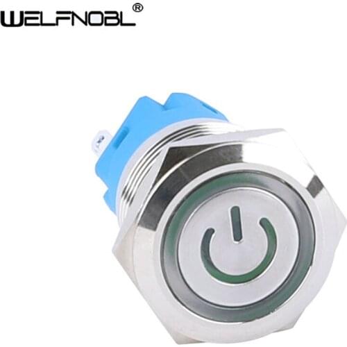 Waterproof Switch 19mm Momentary Self-Locking Metal Electrical 1NO1NC Car Engine Start Push Button